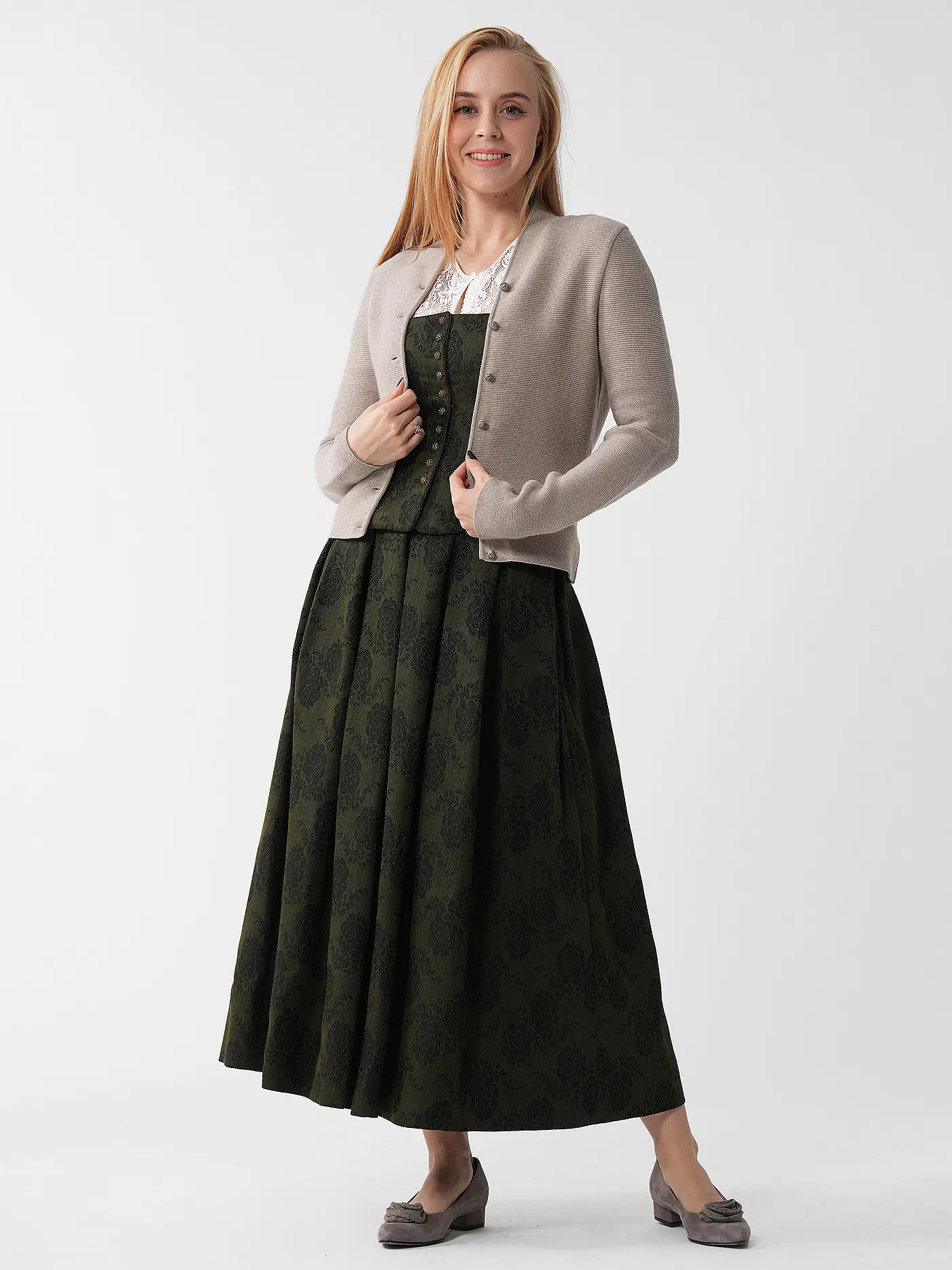 GOTTSEIDANK | Trachten Strickweste ANNA | creme